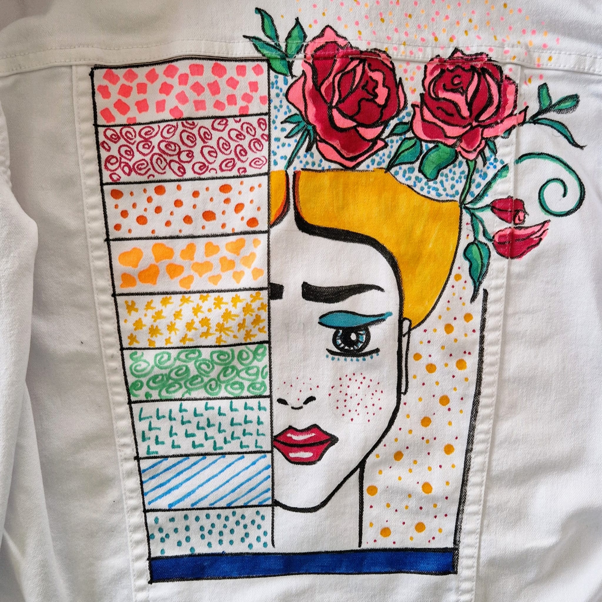 Jeansjacke Motiv Blonde Frida