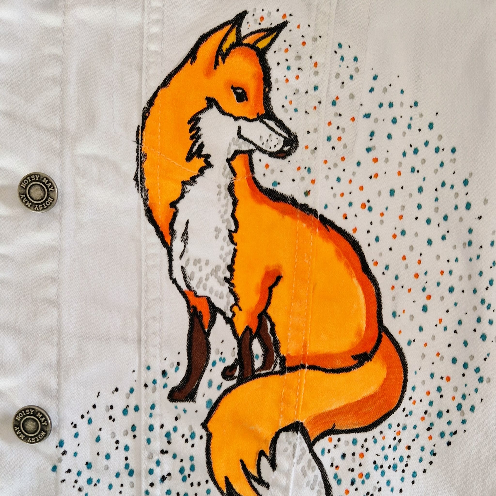 Jeansjacke Motiv Fuchs rechts