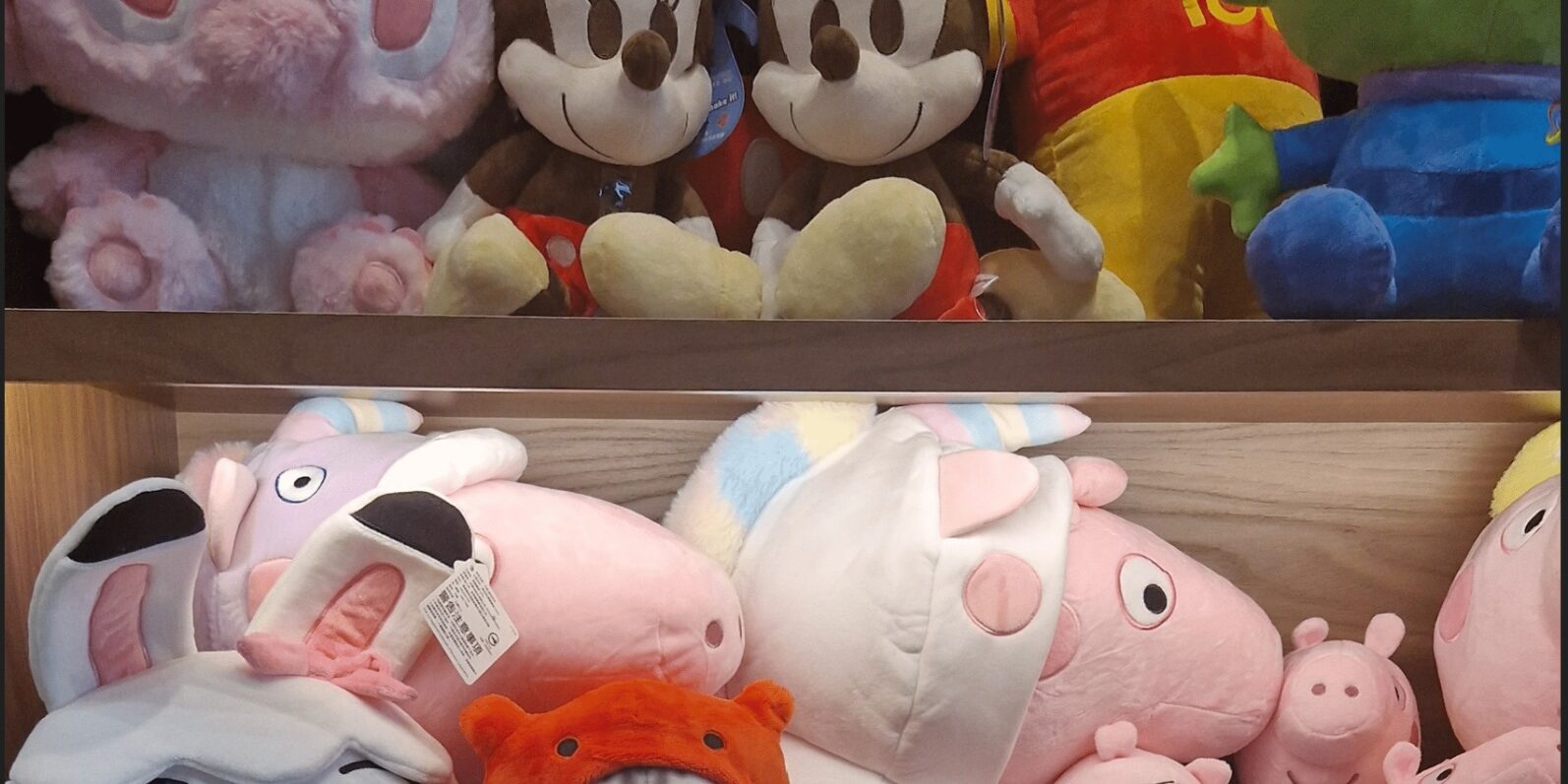 Plueschtiere im Schaufenster