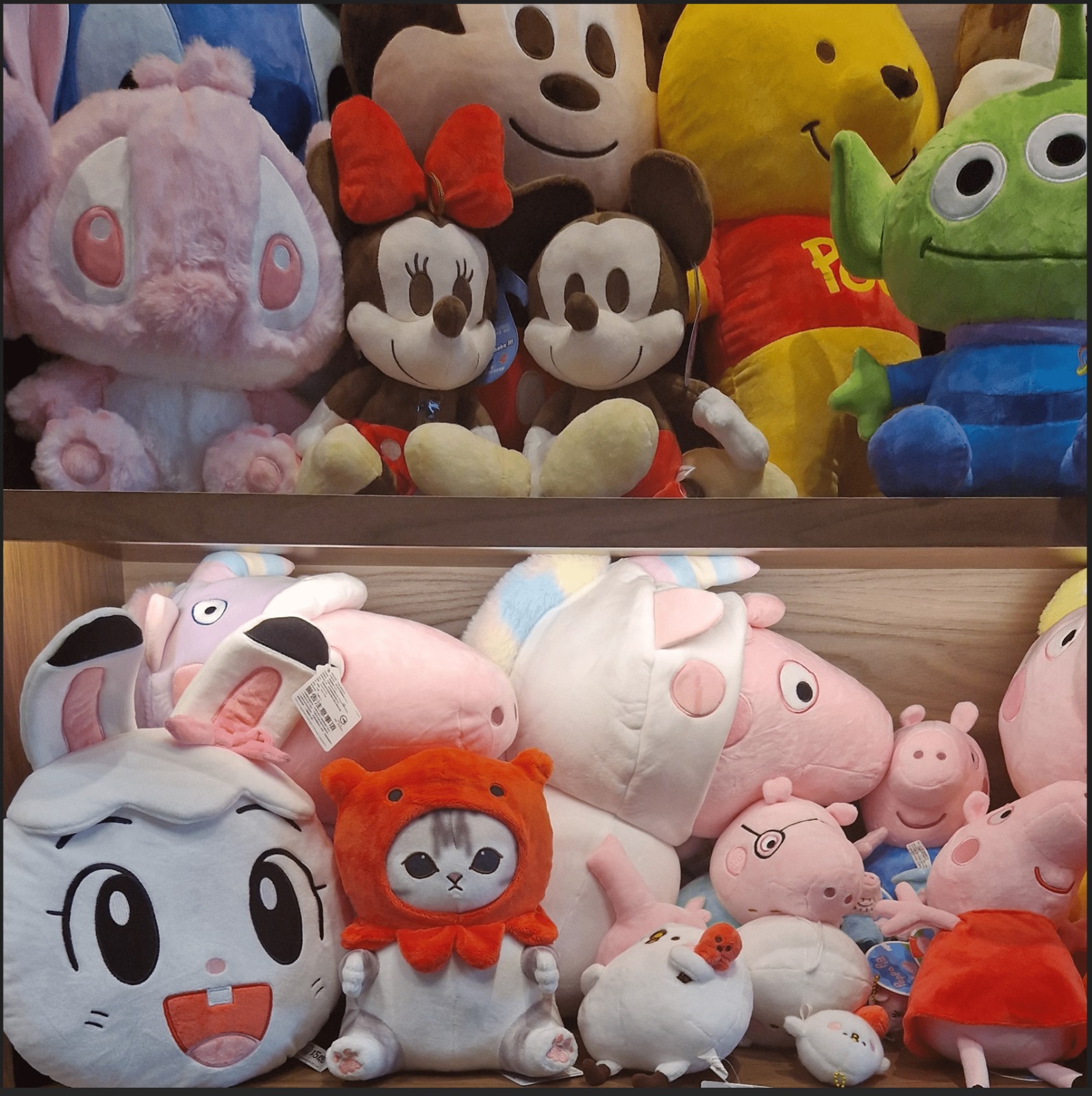 Plueschtiere im Schaufenster