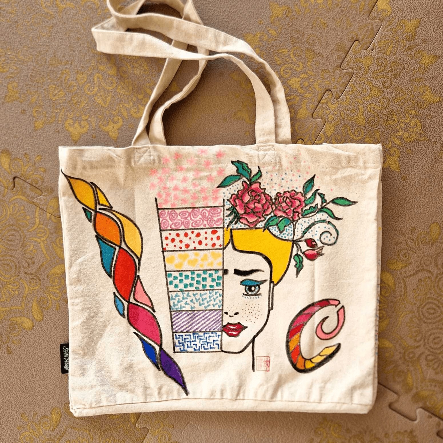 2024-05 Stofftasche mit blonde Frida Motiv_CS